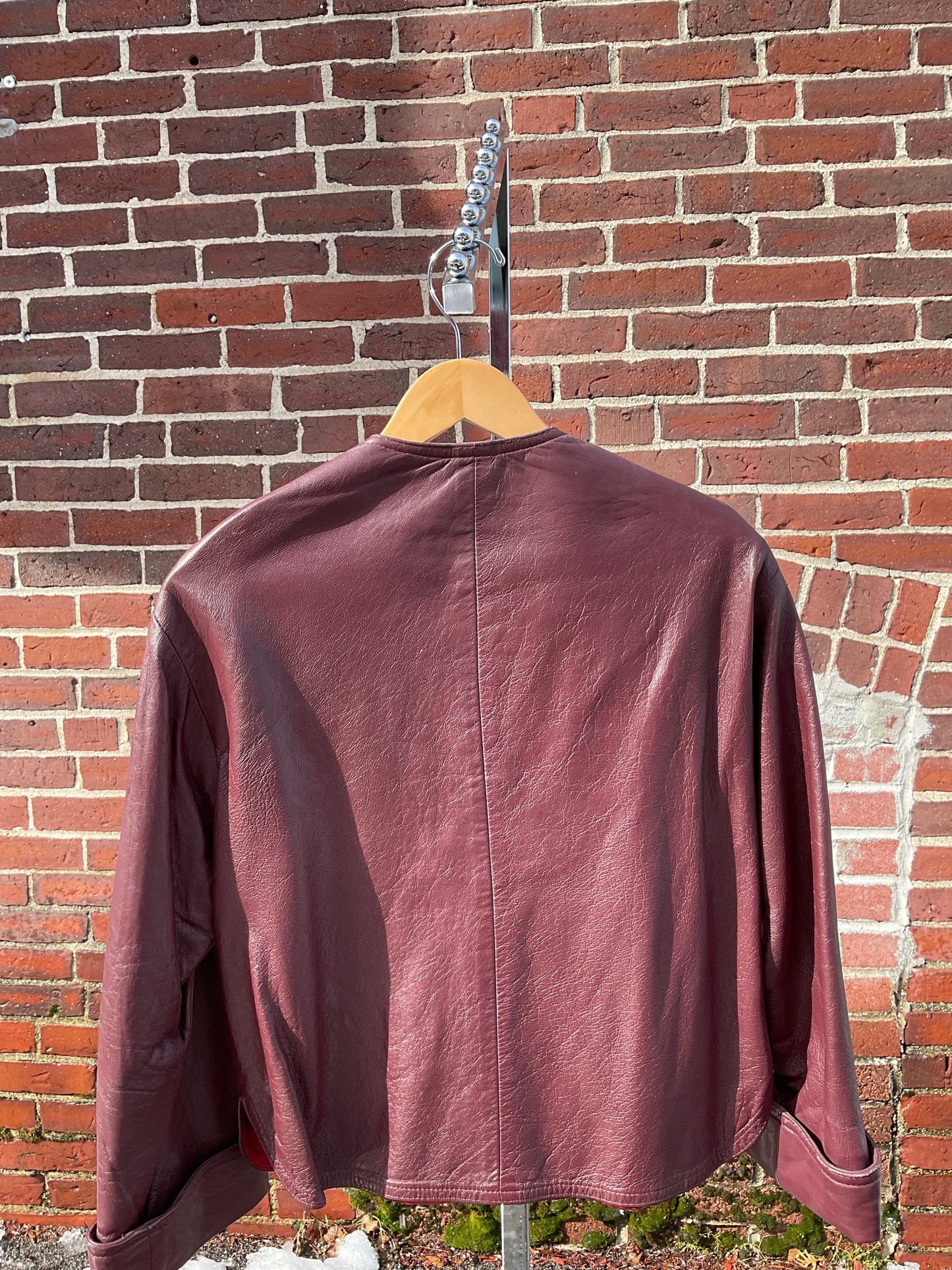 Anne Klein Vintage Maroon Leather Jacket