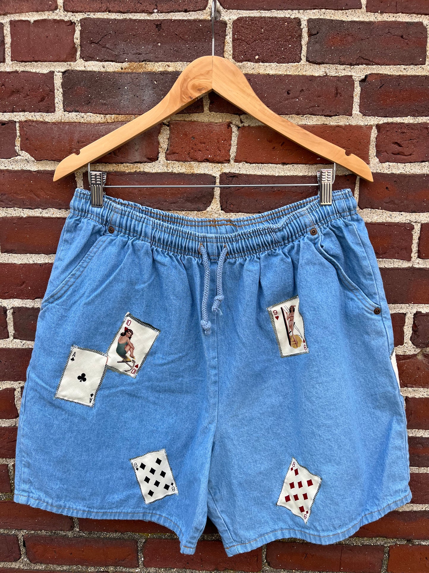 Upcycled Card Girl Jorts