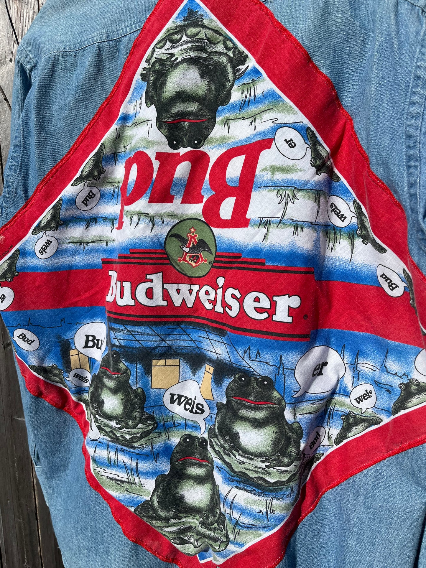 Upcycled Denim Budweiser Jacket