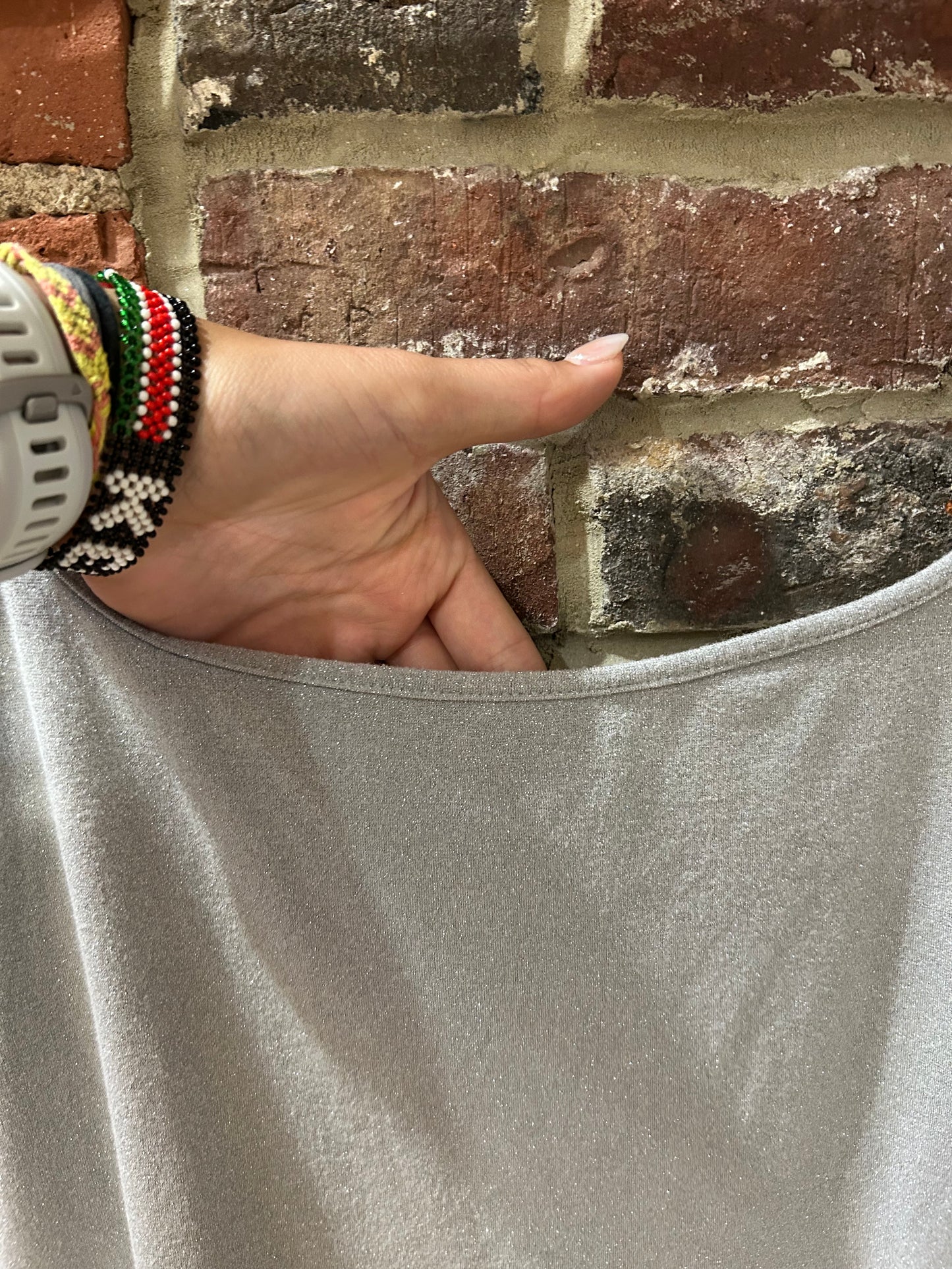 Sparkly grey tank top
