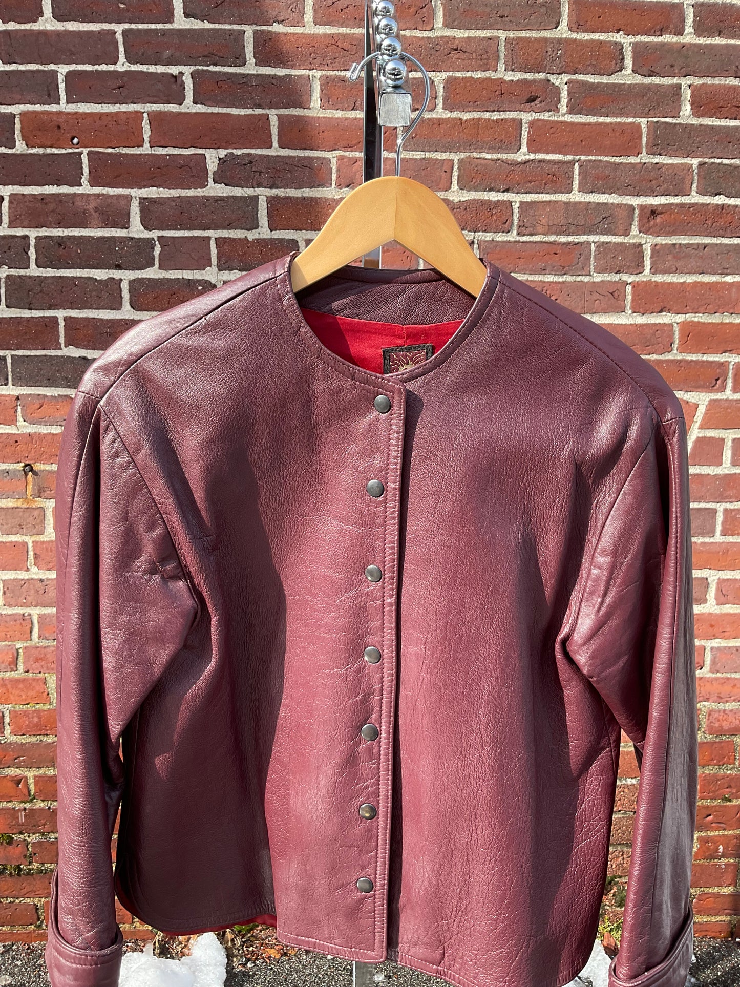 Anne Klein Vintage Maroon Leather Jacket