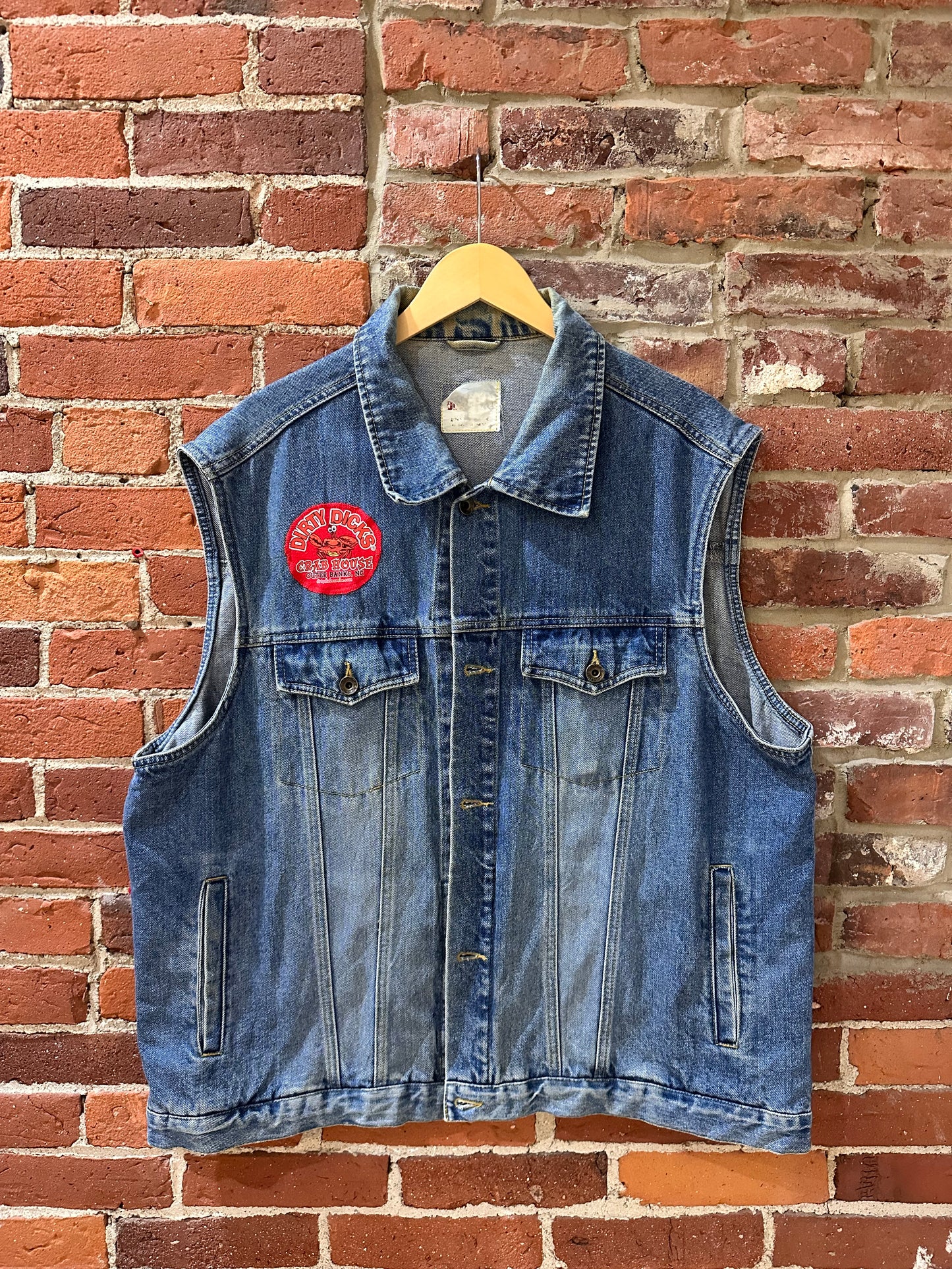Upcycled denim jacket vest!