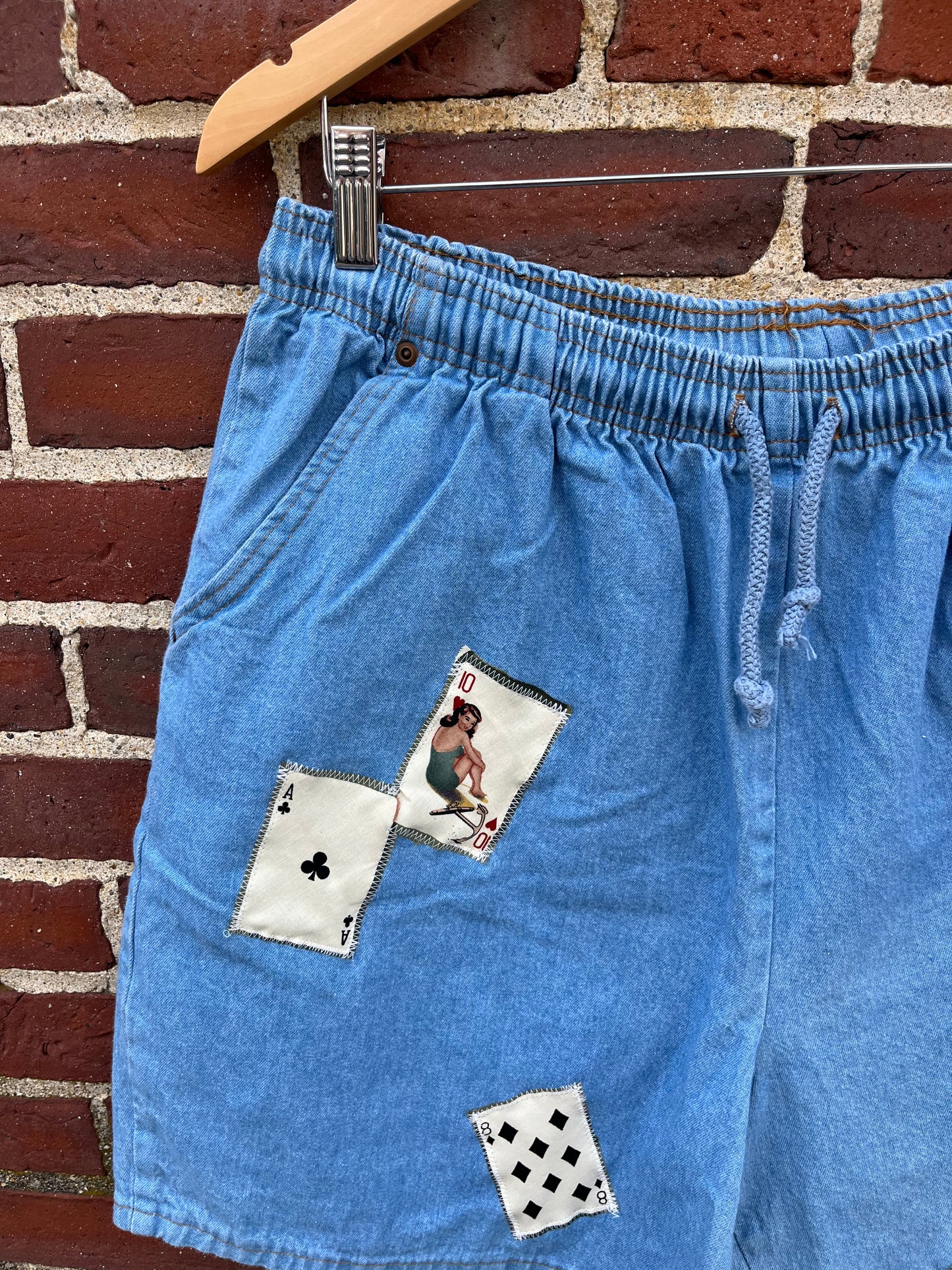 Upcycled Card Girl Jorts