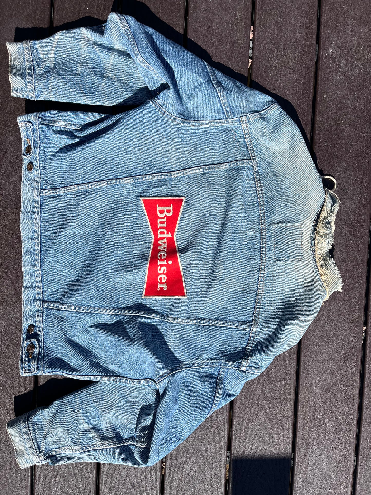 Upcycled Denim Budweiser Jacket