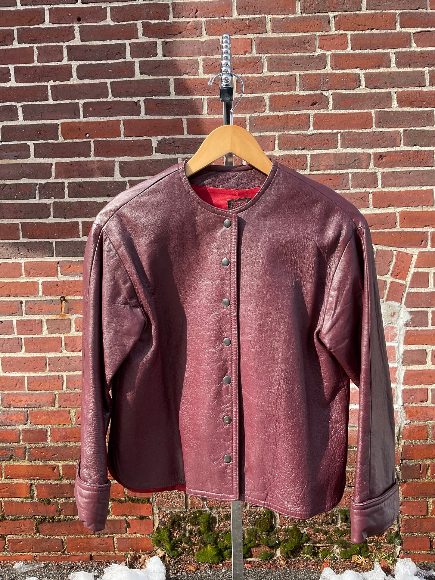 Anne Klein Vintage Maroon Leather Jacket