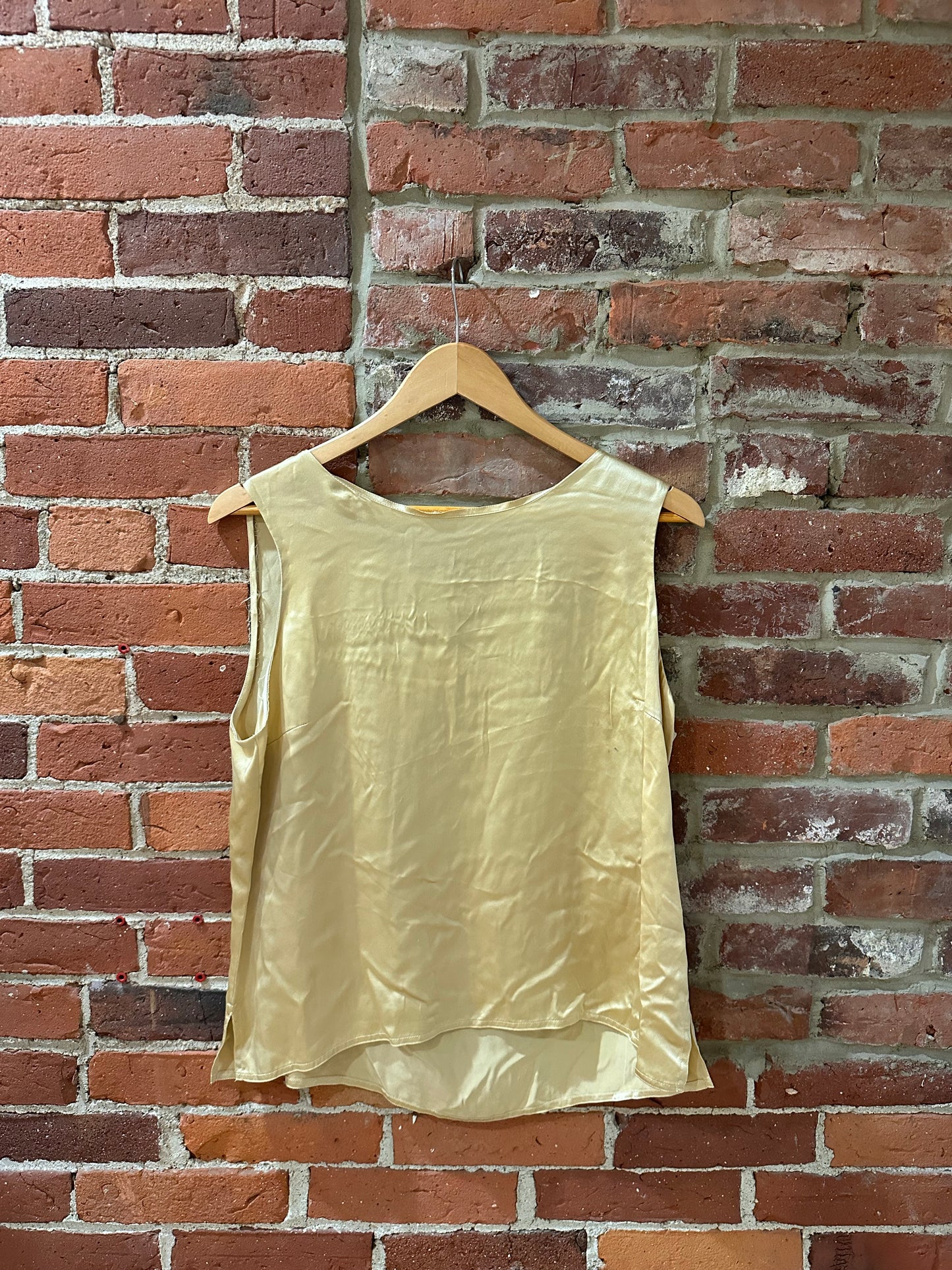 100% Silk Vintage Yellow Top