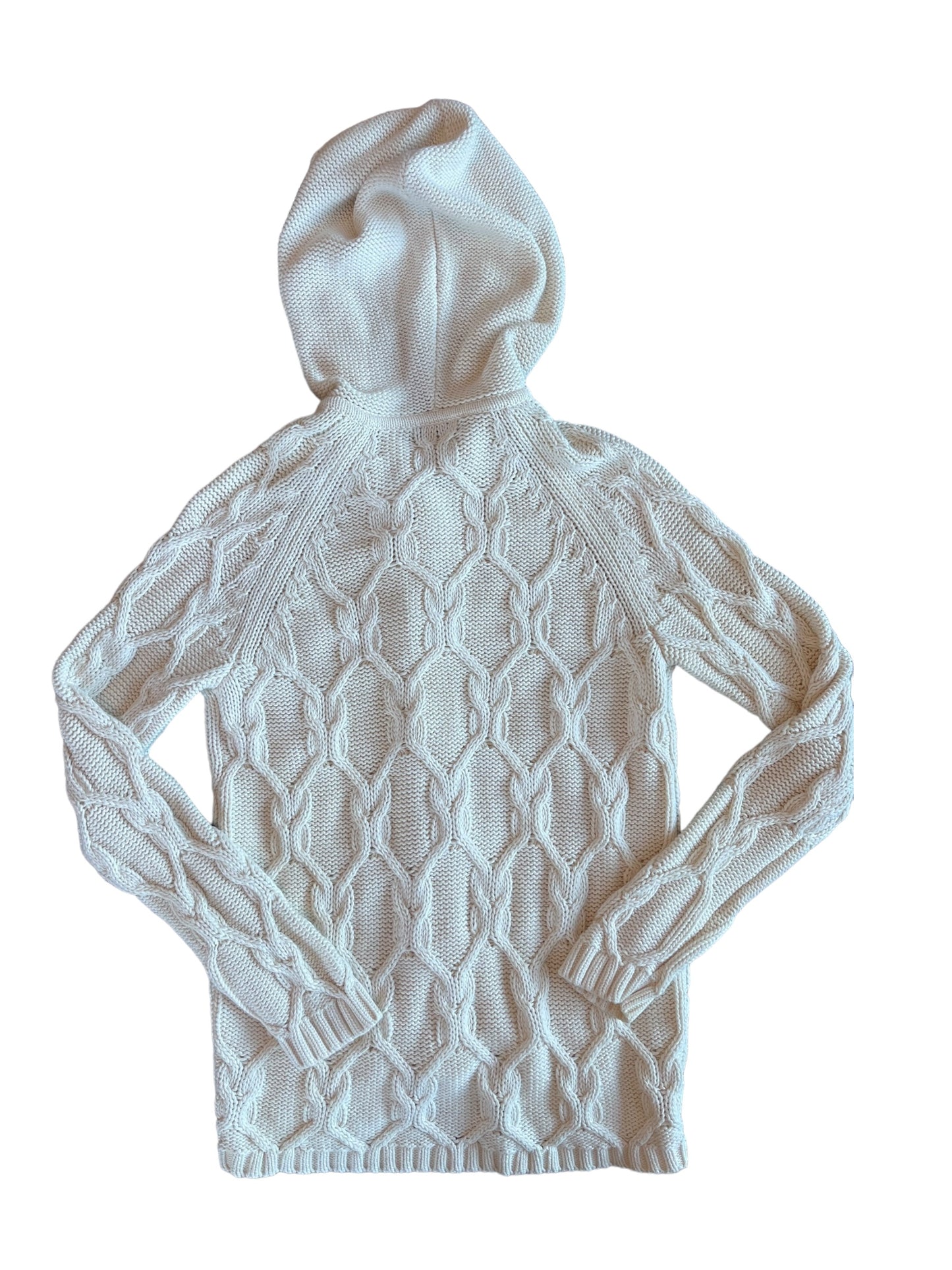 White Knit Hoodie