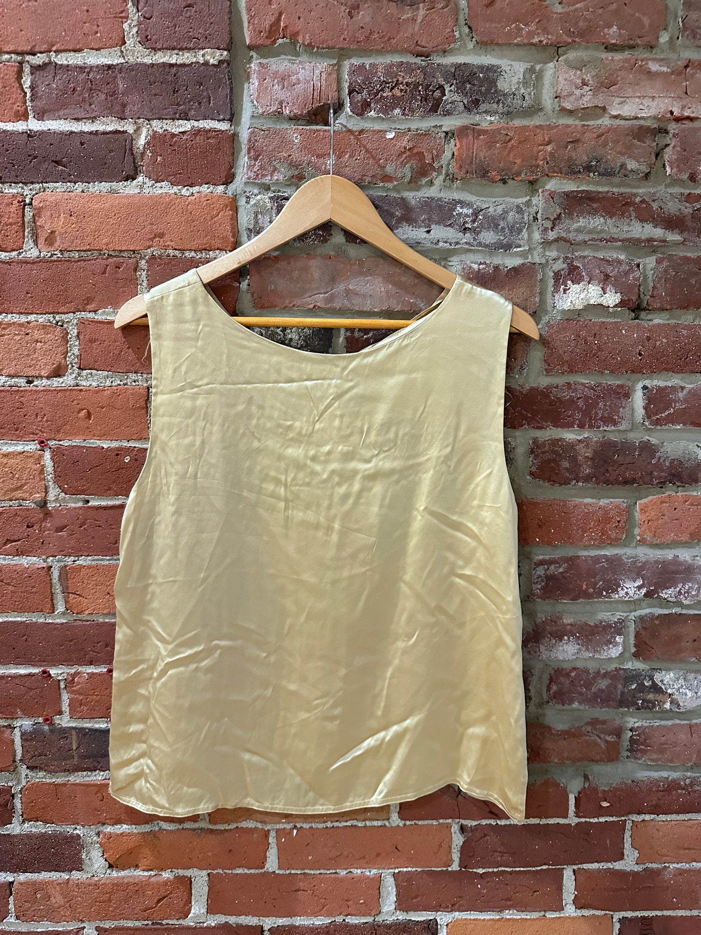 100% Silk Vintage Yellow Top
