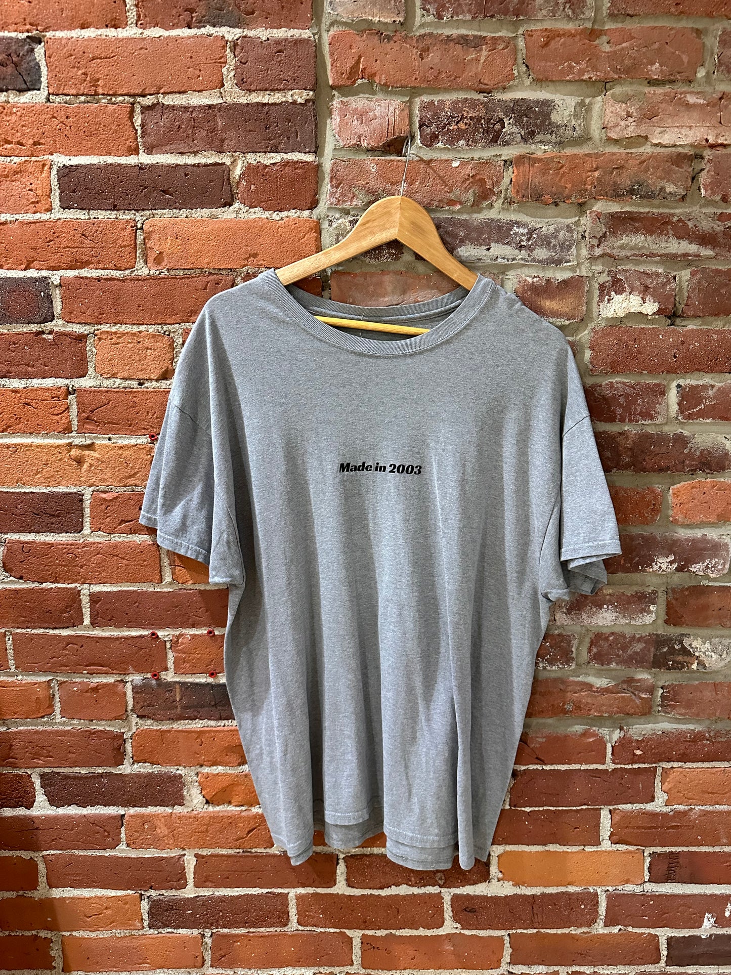 Upcycled “Made in 2003” Grey Tee