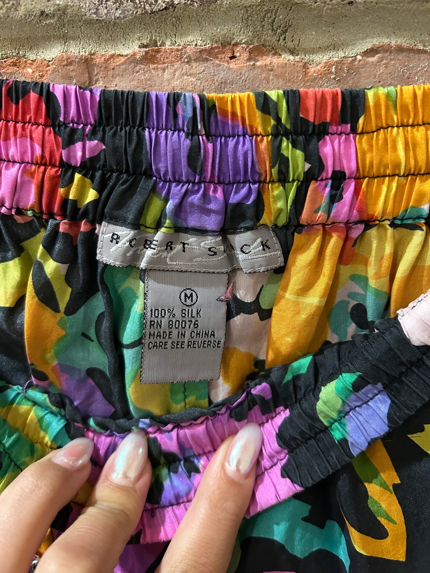 Silk floral shorts