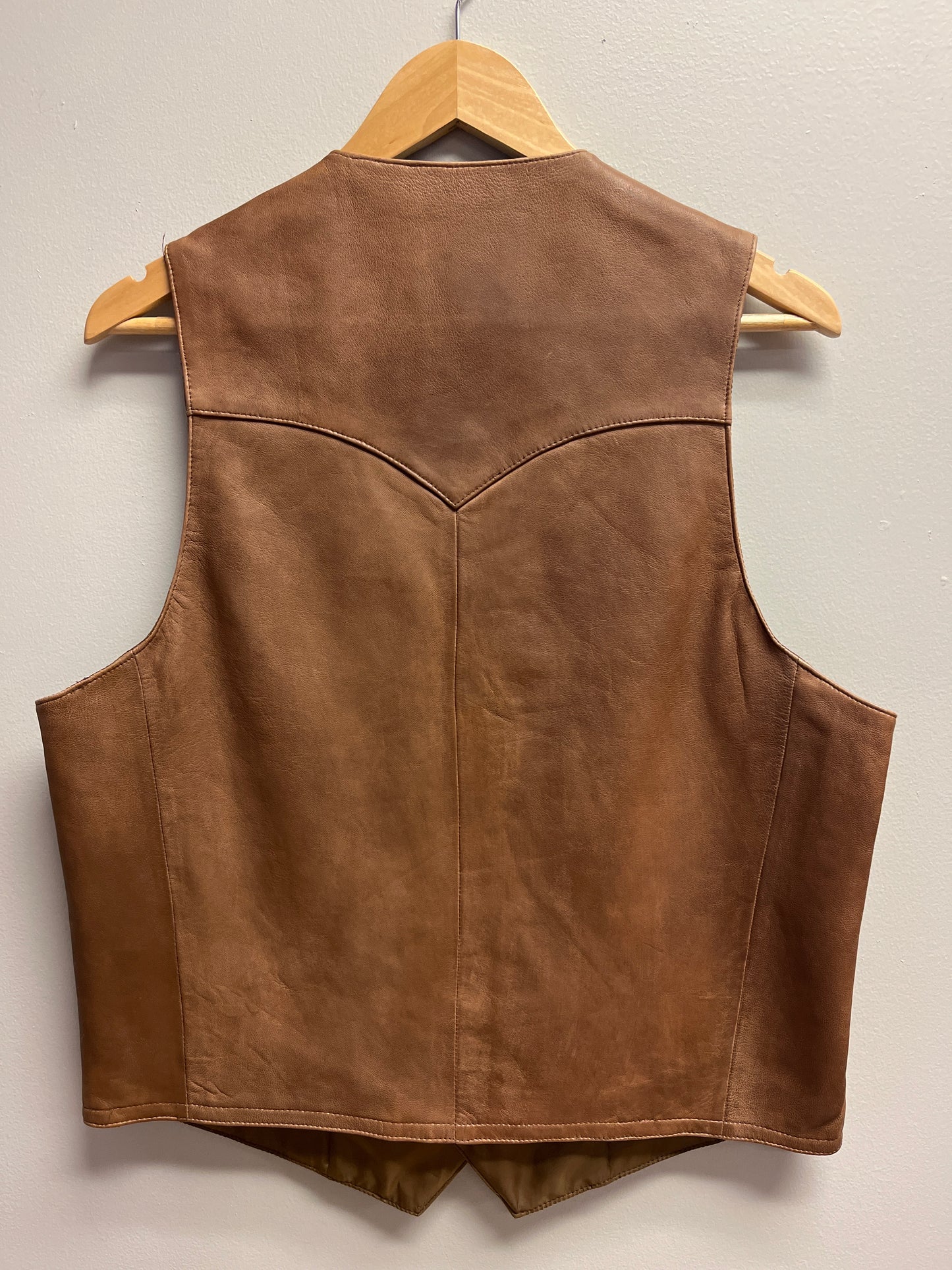 Skully Tan Leather Vest