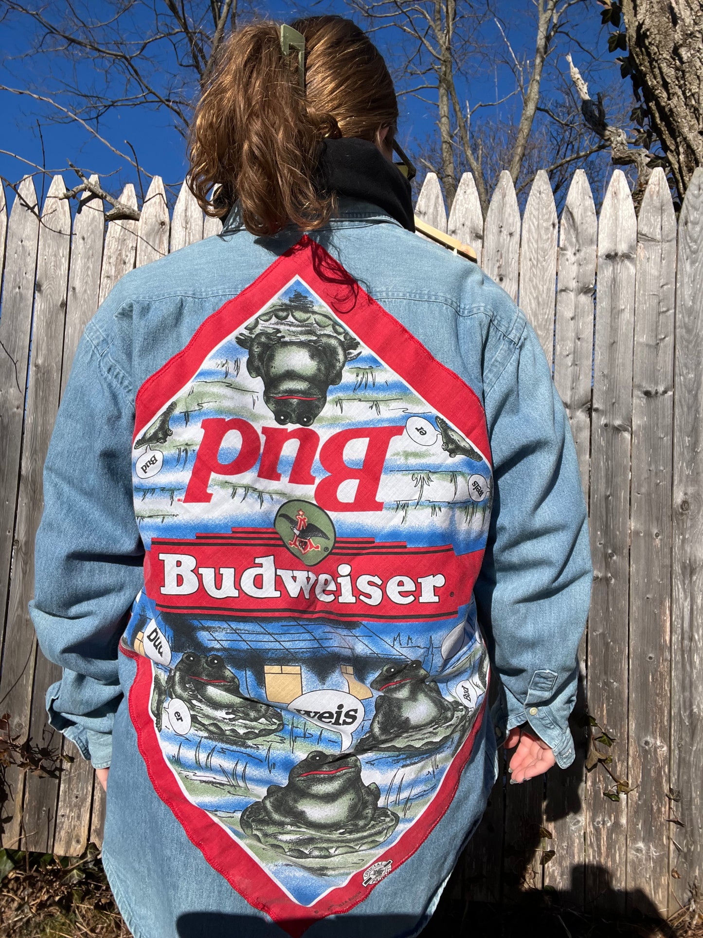 Upcycled Denim Budweiser Jacket