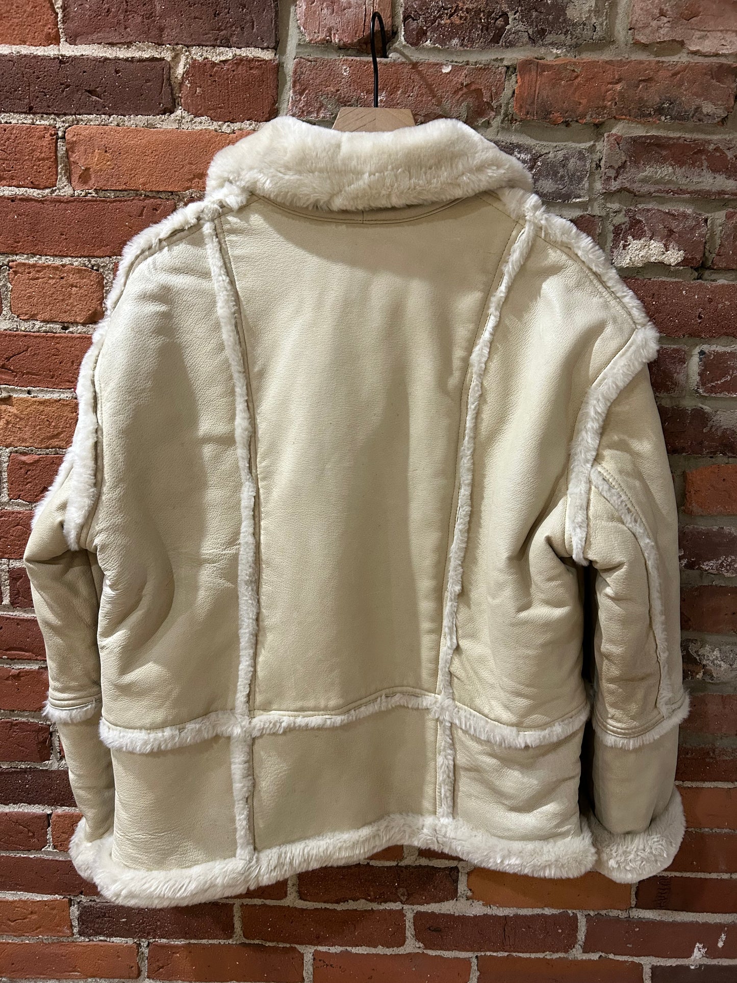 Cream Leather Jacket