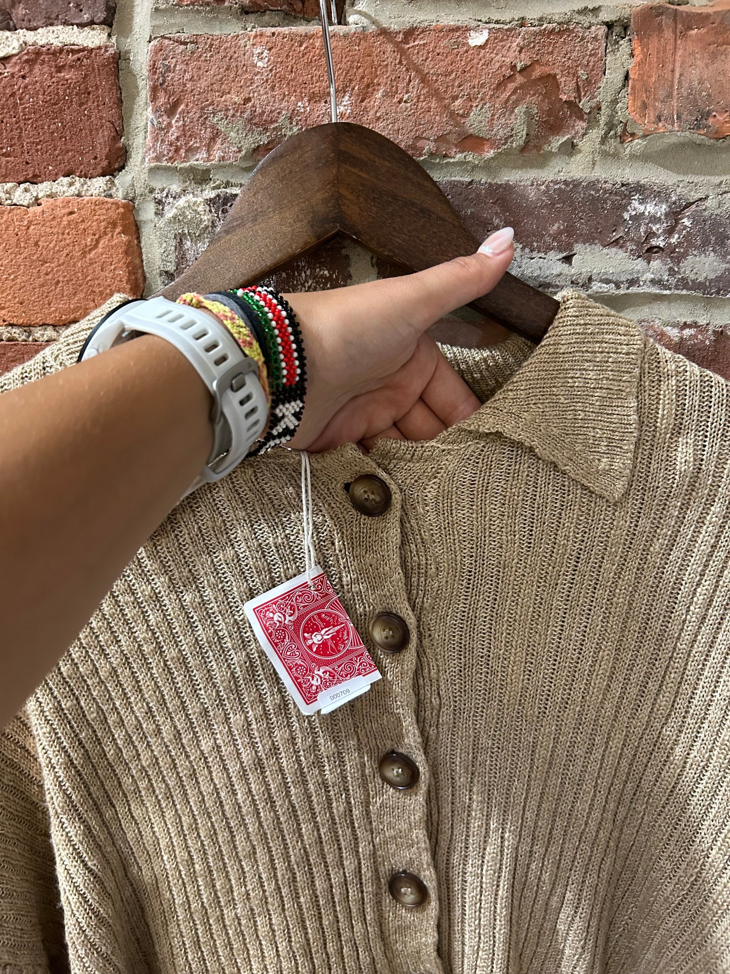Cropped button-up cardigan