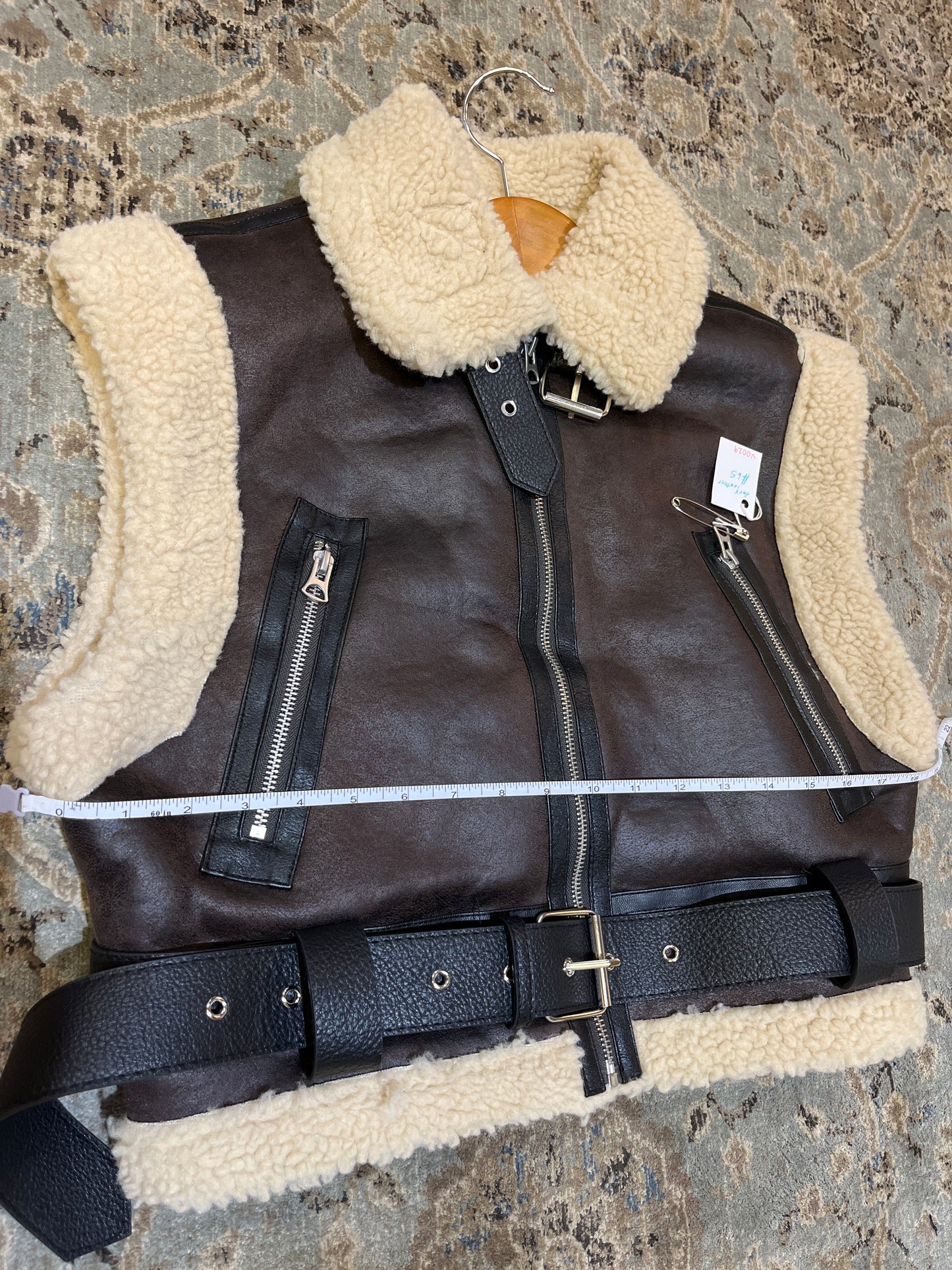 Faux leather vest