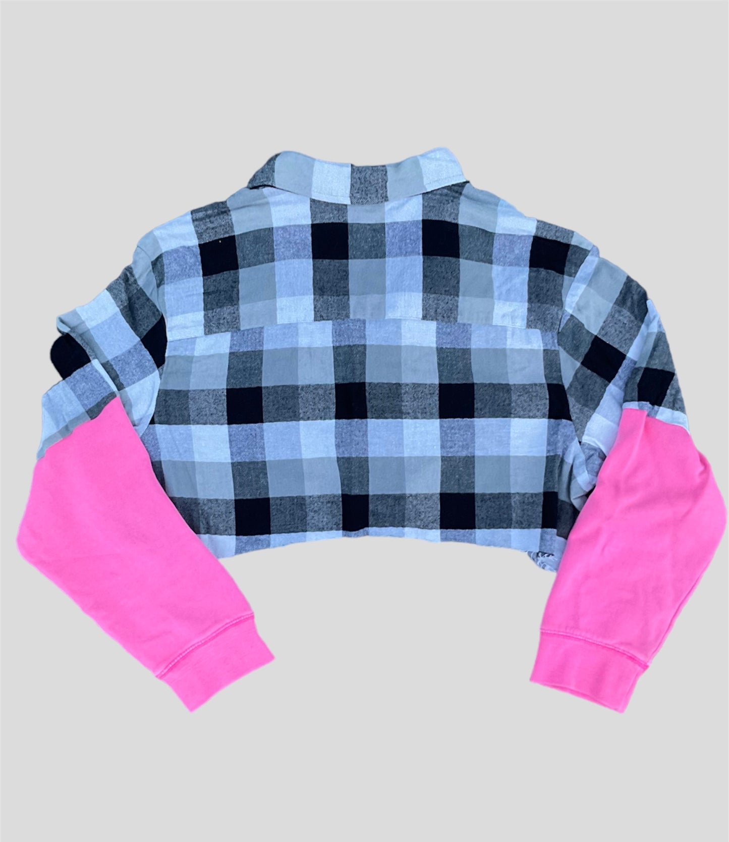 Cropped Flannel Sweatshirt