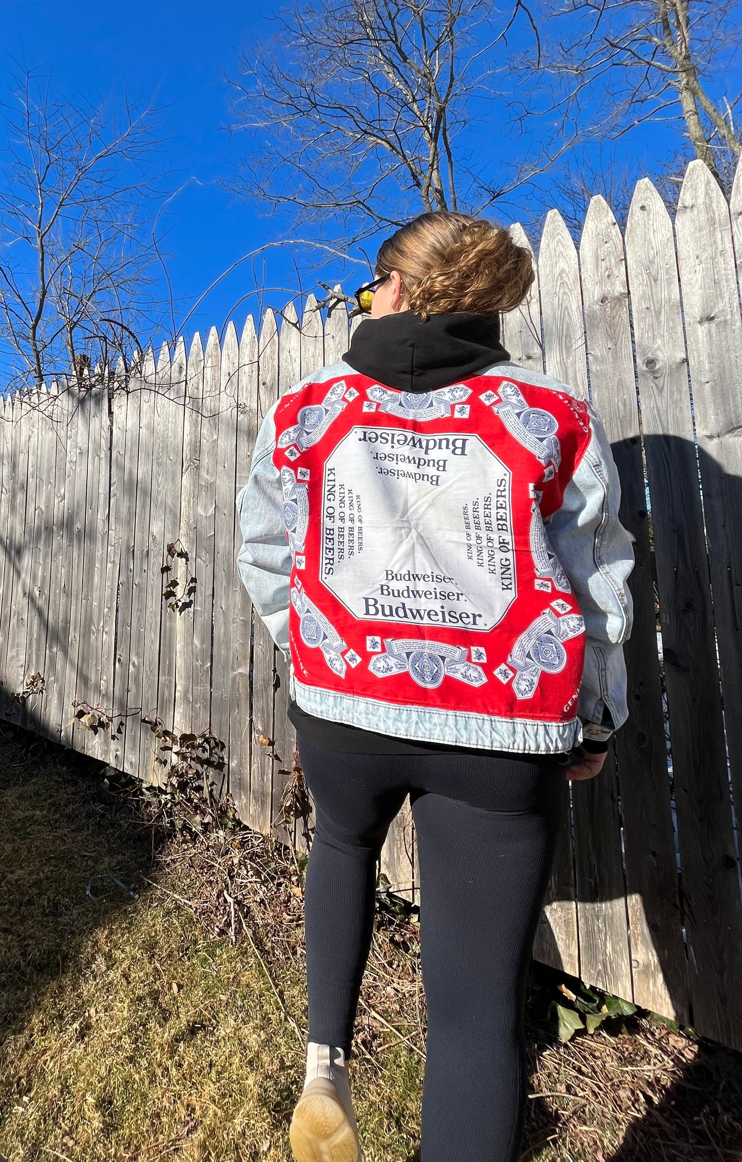 Upcycled Denim Budweiser Jacket