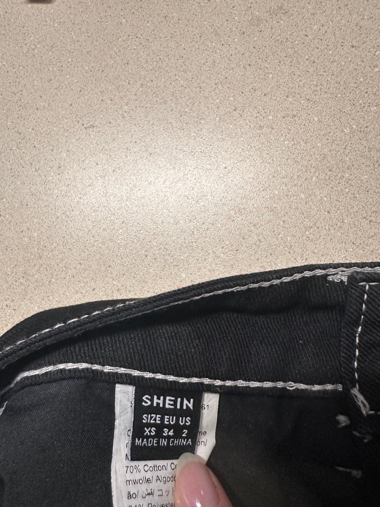 Black Cargo Pants with White Stitching