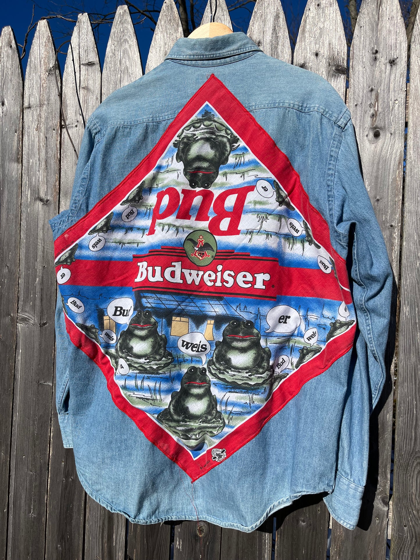 Upcycled Denim Budweiser Jacket