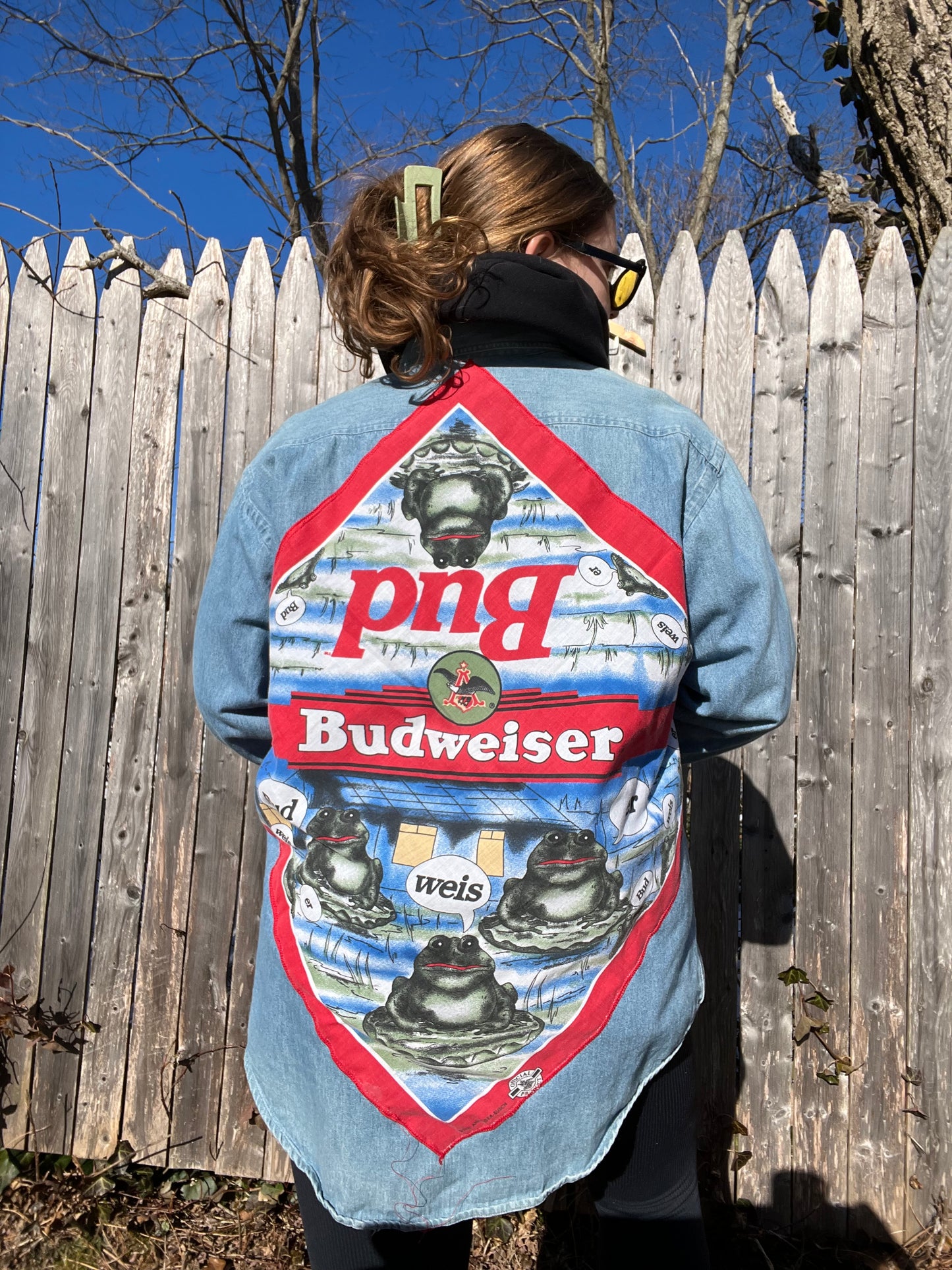 Upcycled Denim Budweiser Jacket