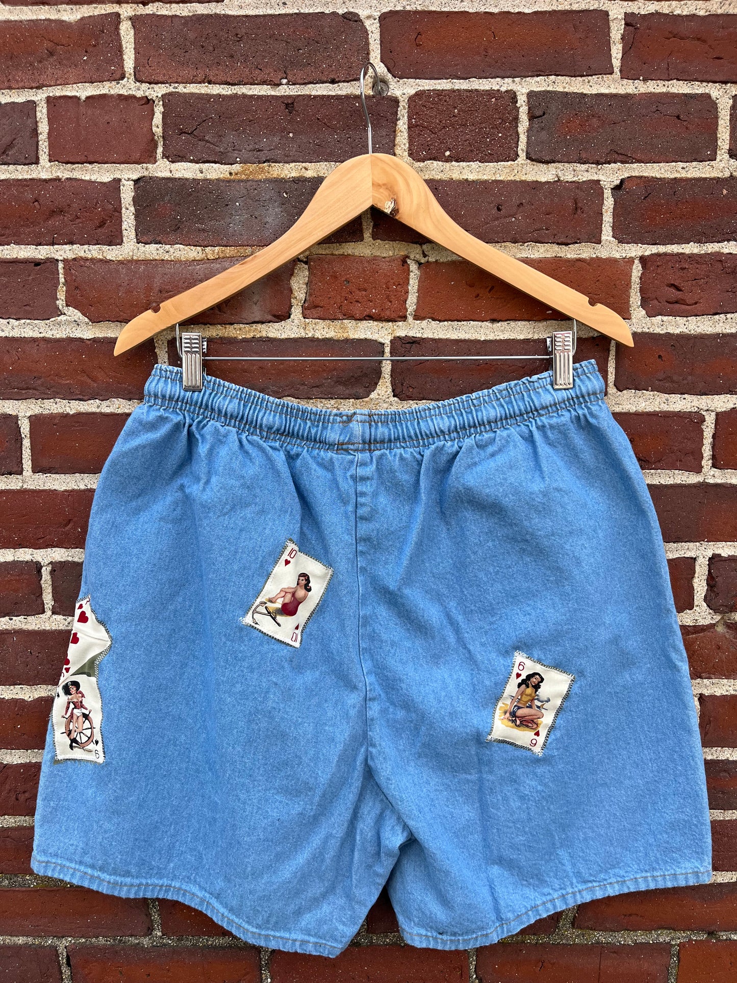 Upcycled Card Girl Jorts