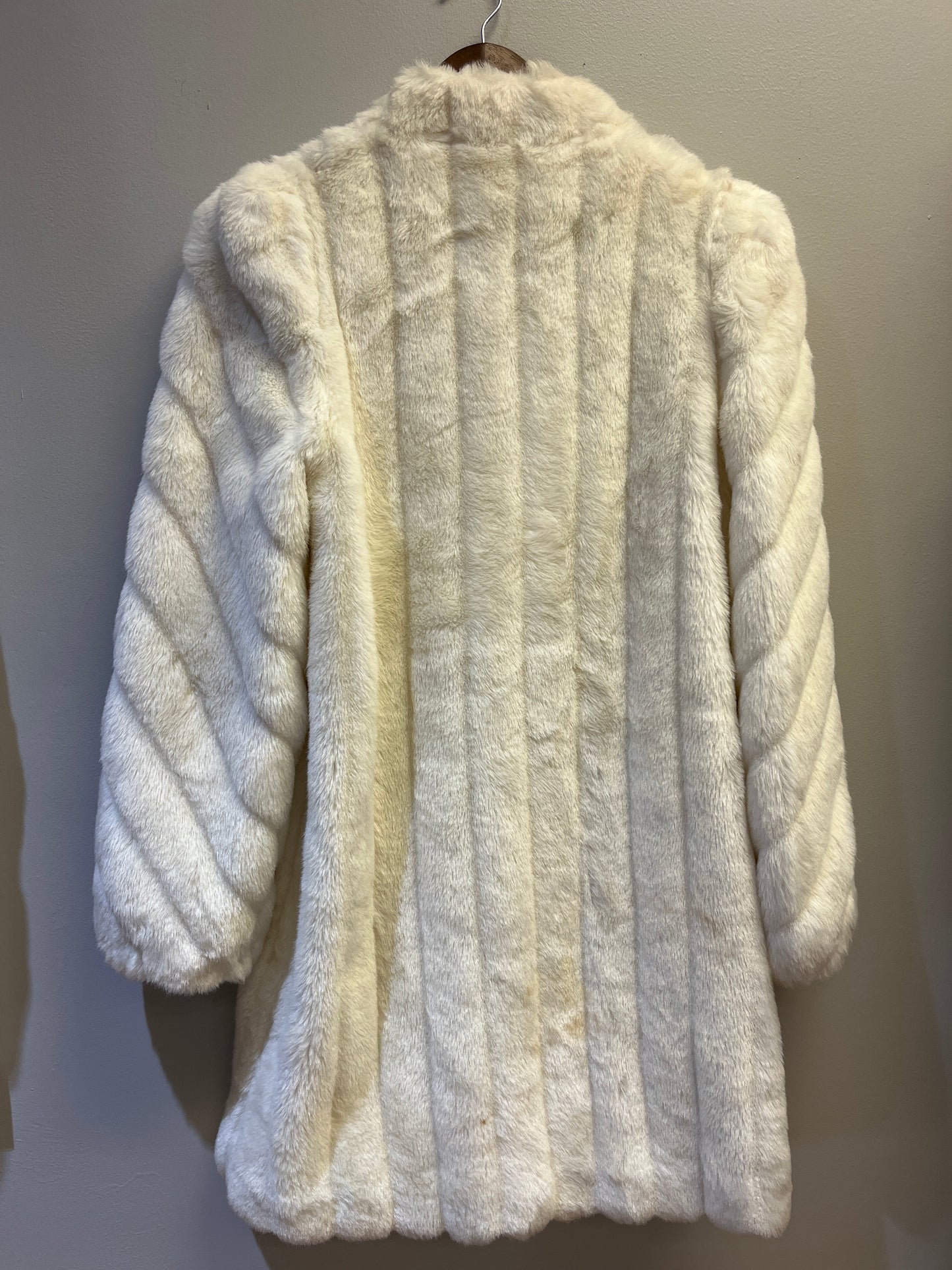 Faux fur white coat