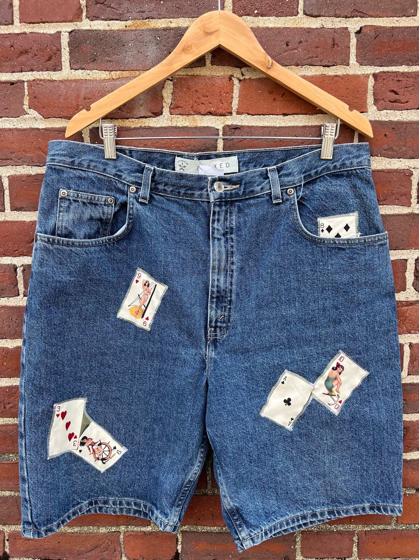 Upcycled Card Girl Jorts