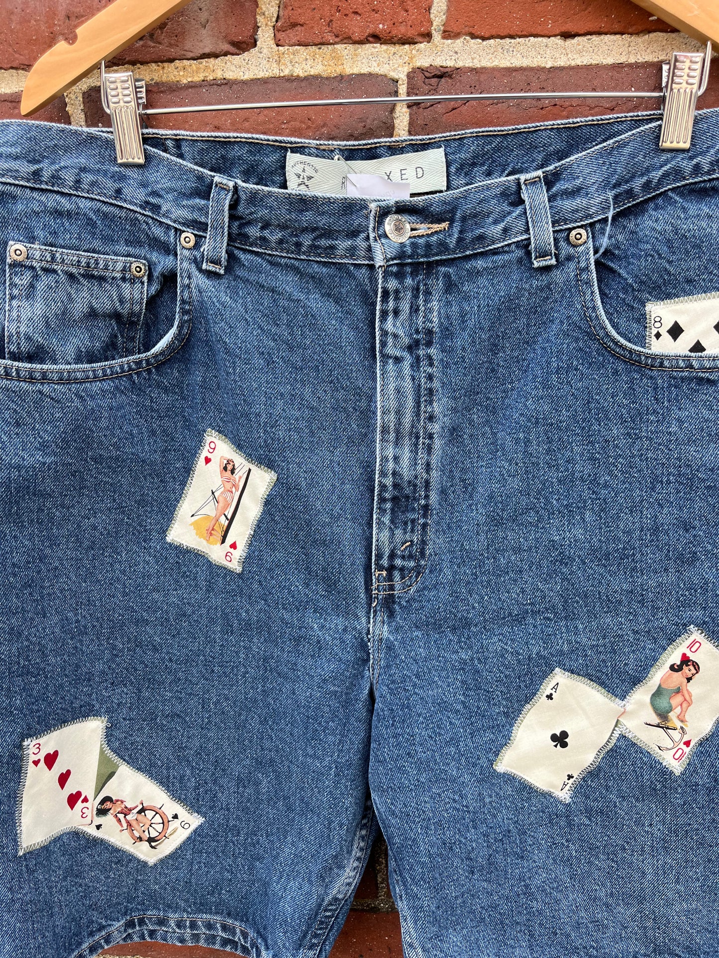 Upcycled Card Girl Jorts