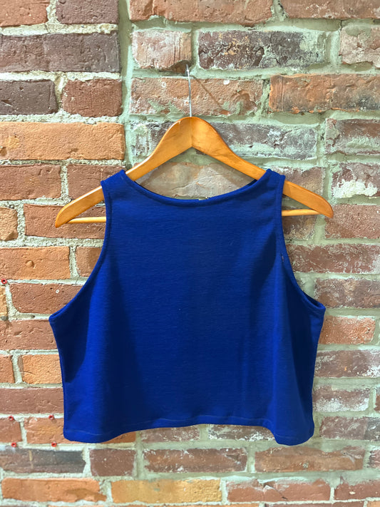 Royal blue loose crop tank