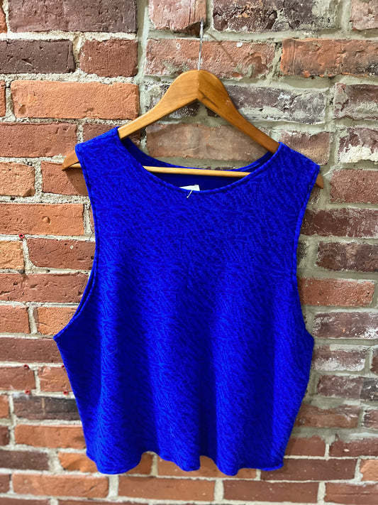 Textured blue loose tank