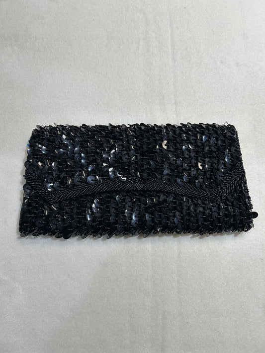 Beaded Black Clutch