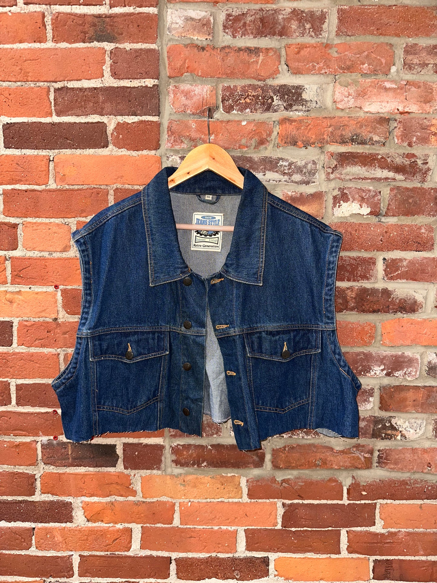 Upcycled Rolling Stones Cropped Denim Jacket!
