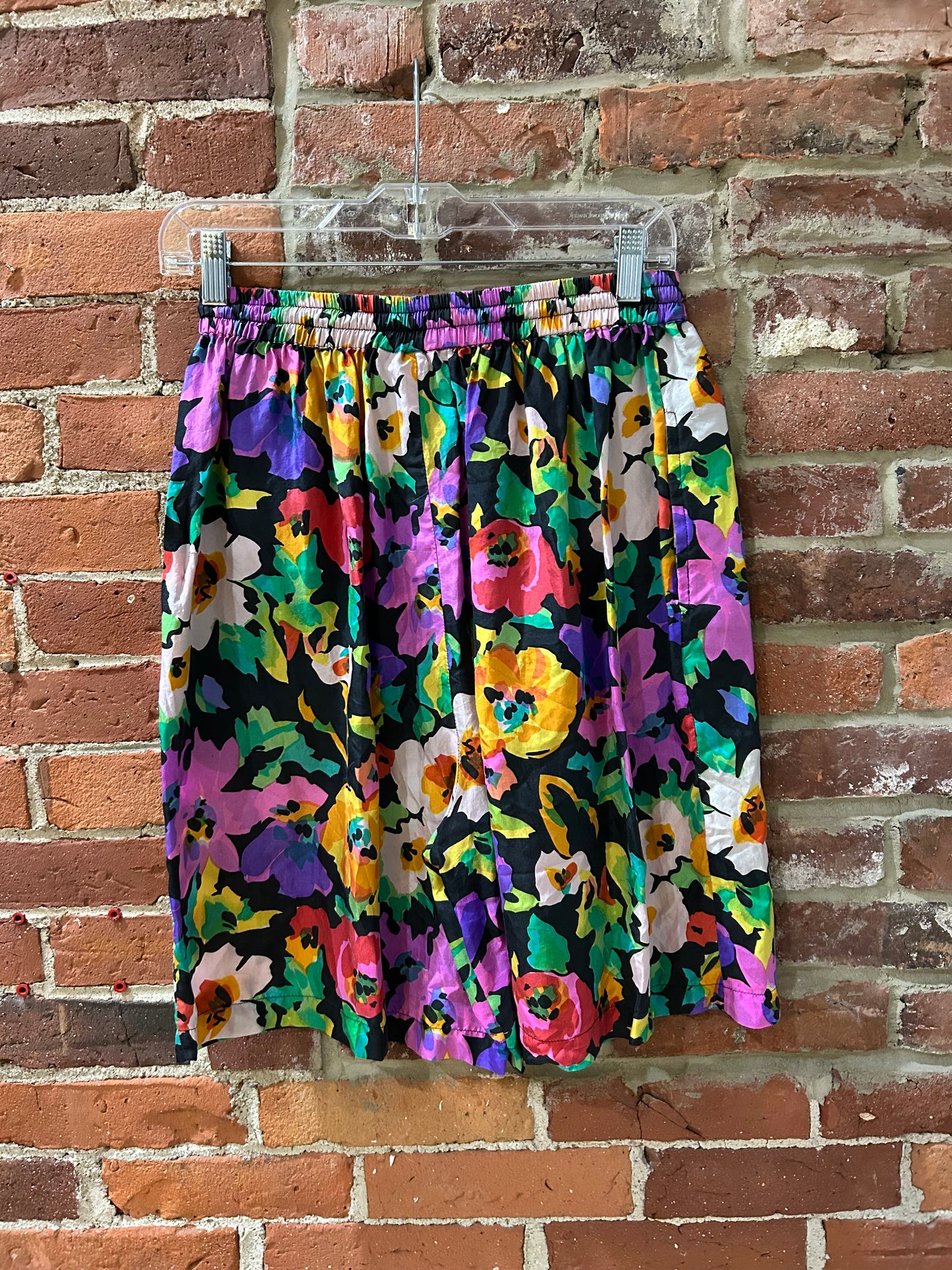 Silk floral shorts