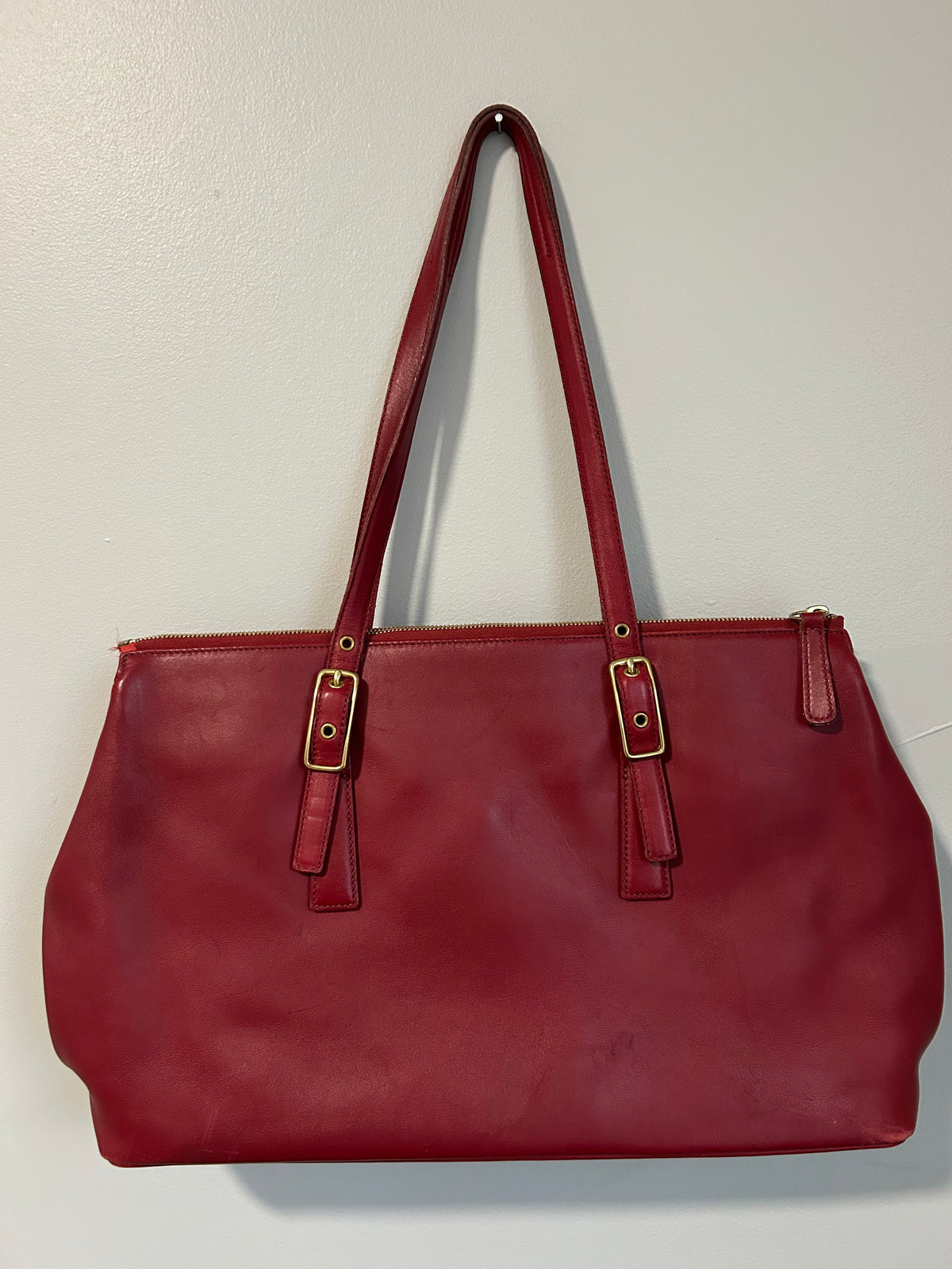 Coach Red Leather Tote