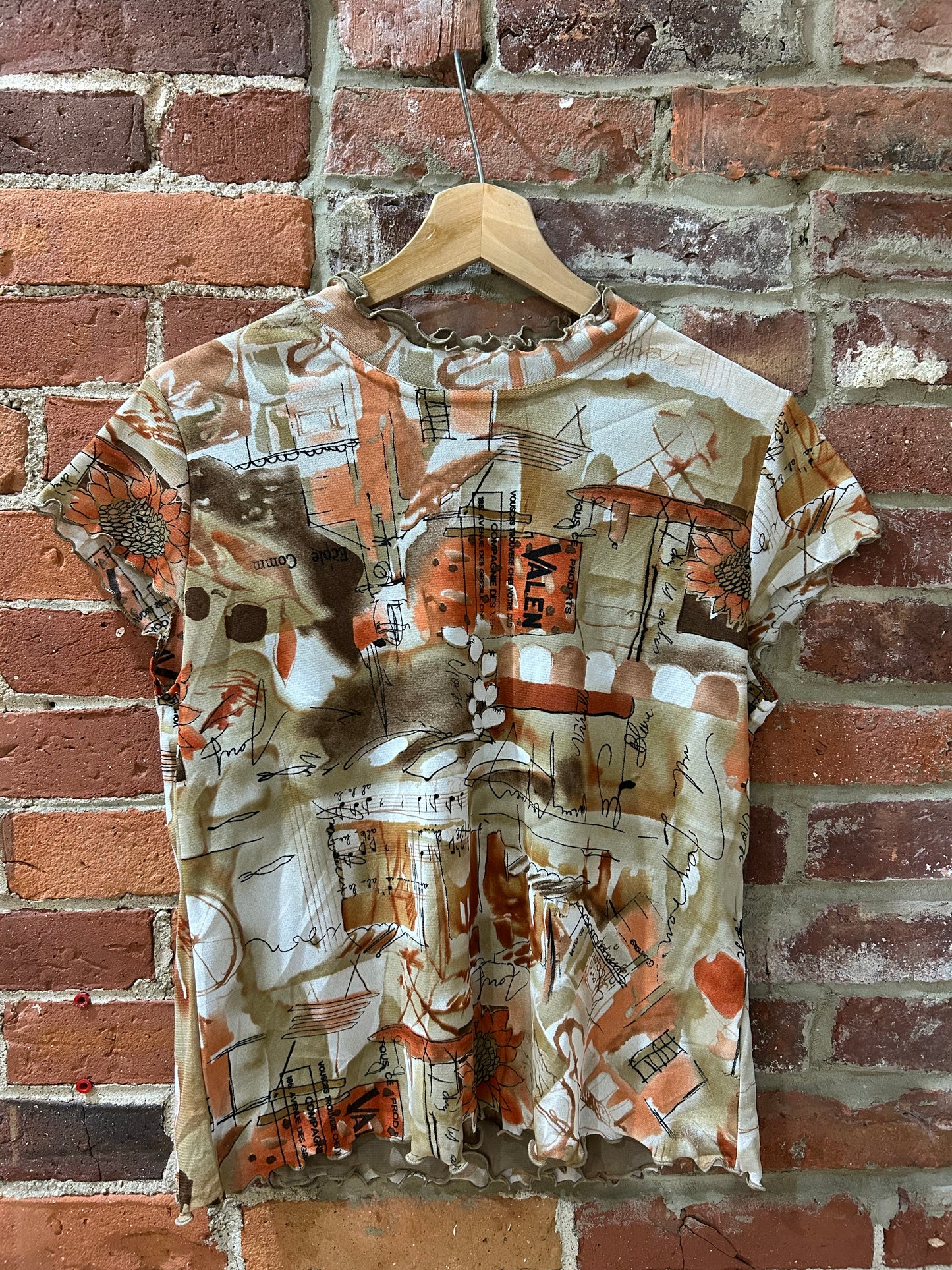 Abstract art mesh t-shirt