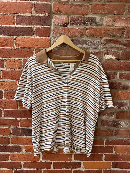 Brown Striped Colored Shirt