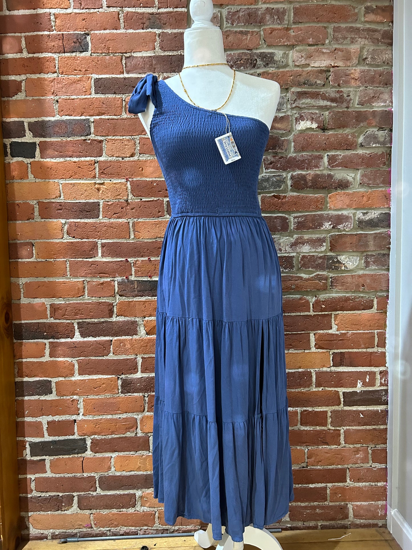 One-shoulder smock sundress