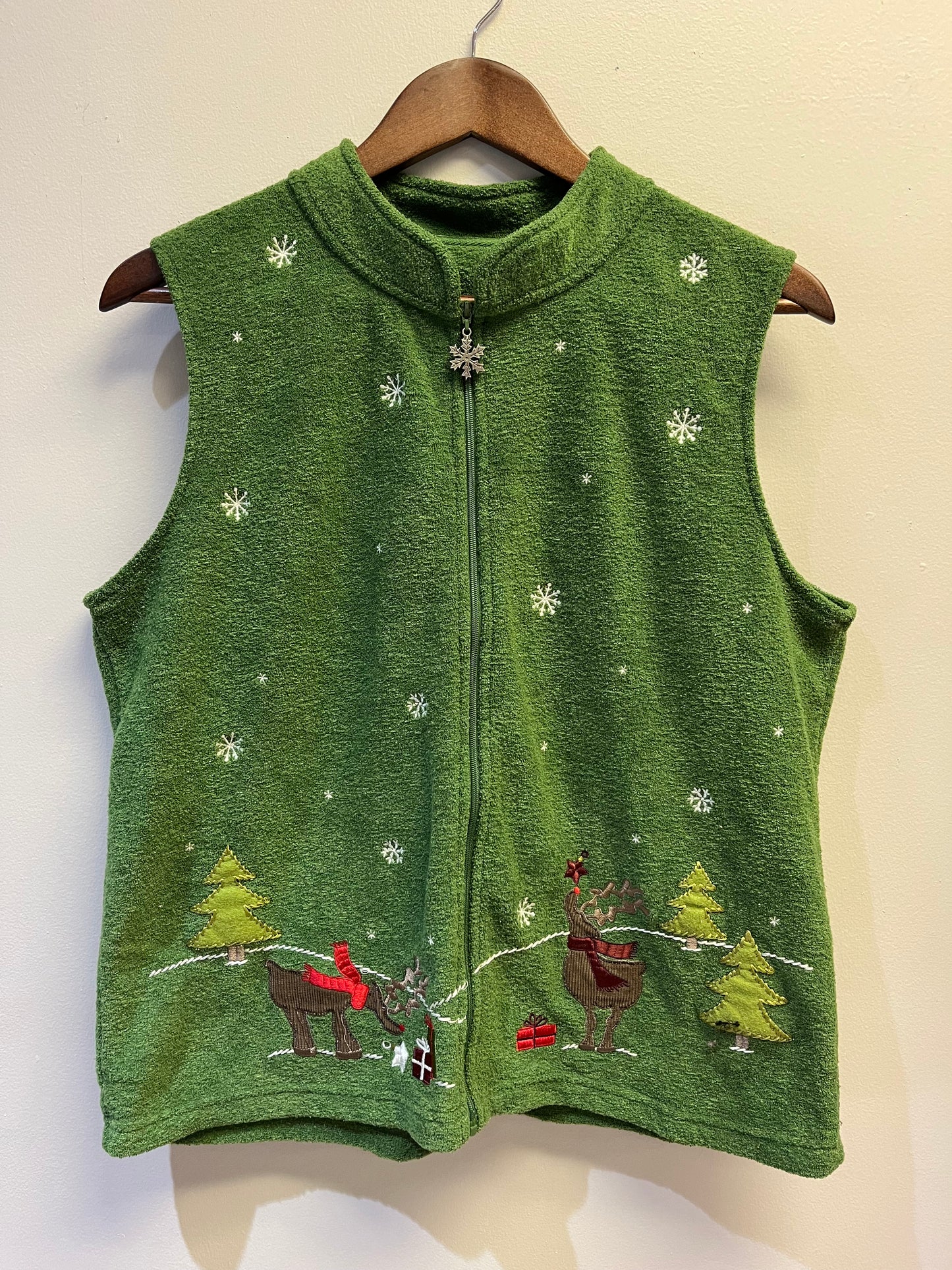 Green Reindeer Vest