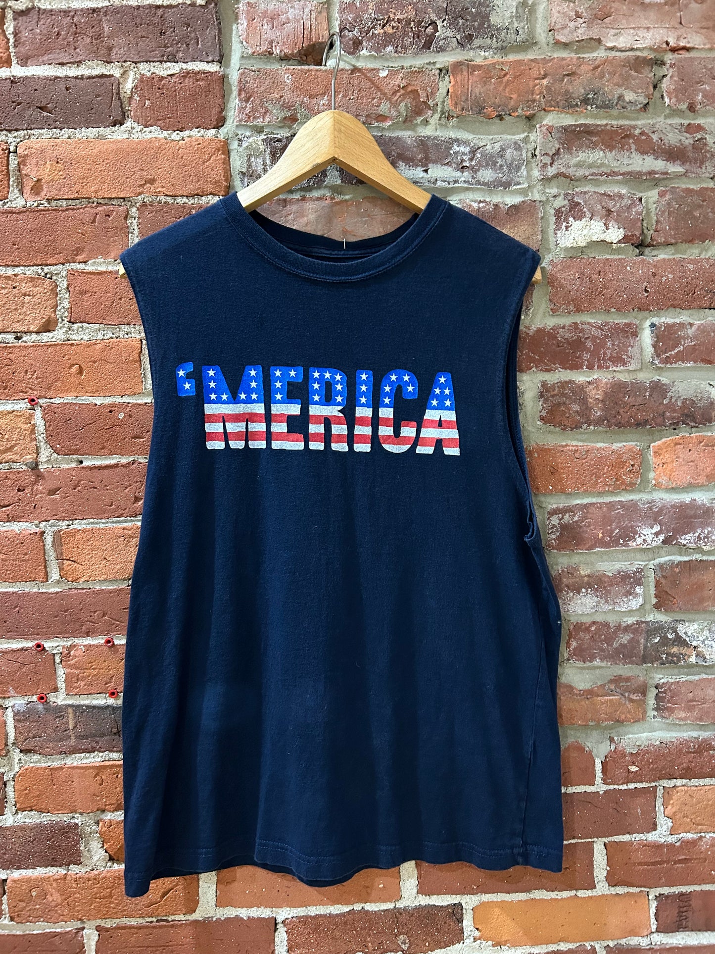 Patriotic cut-off tee
