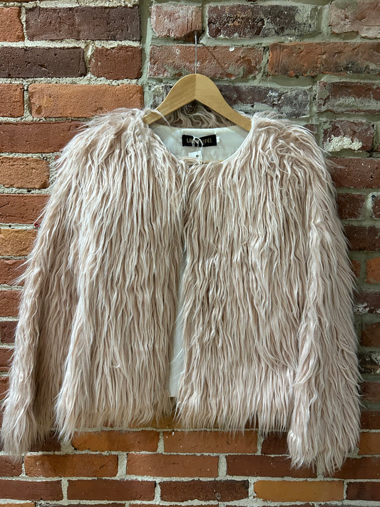 Pink Fuzzy Shag Coat