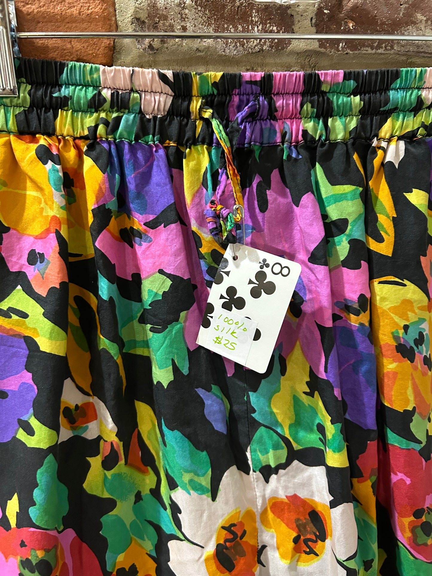 Silk floral shorts