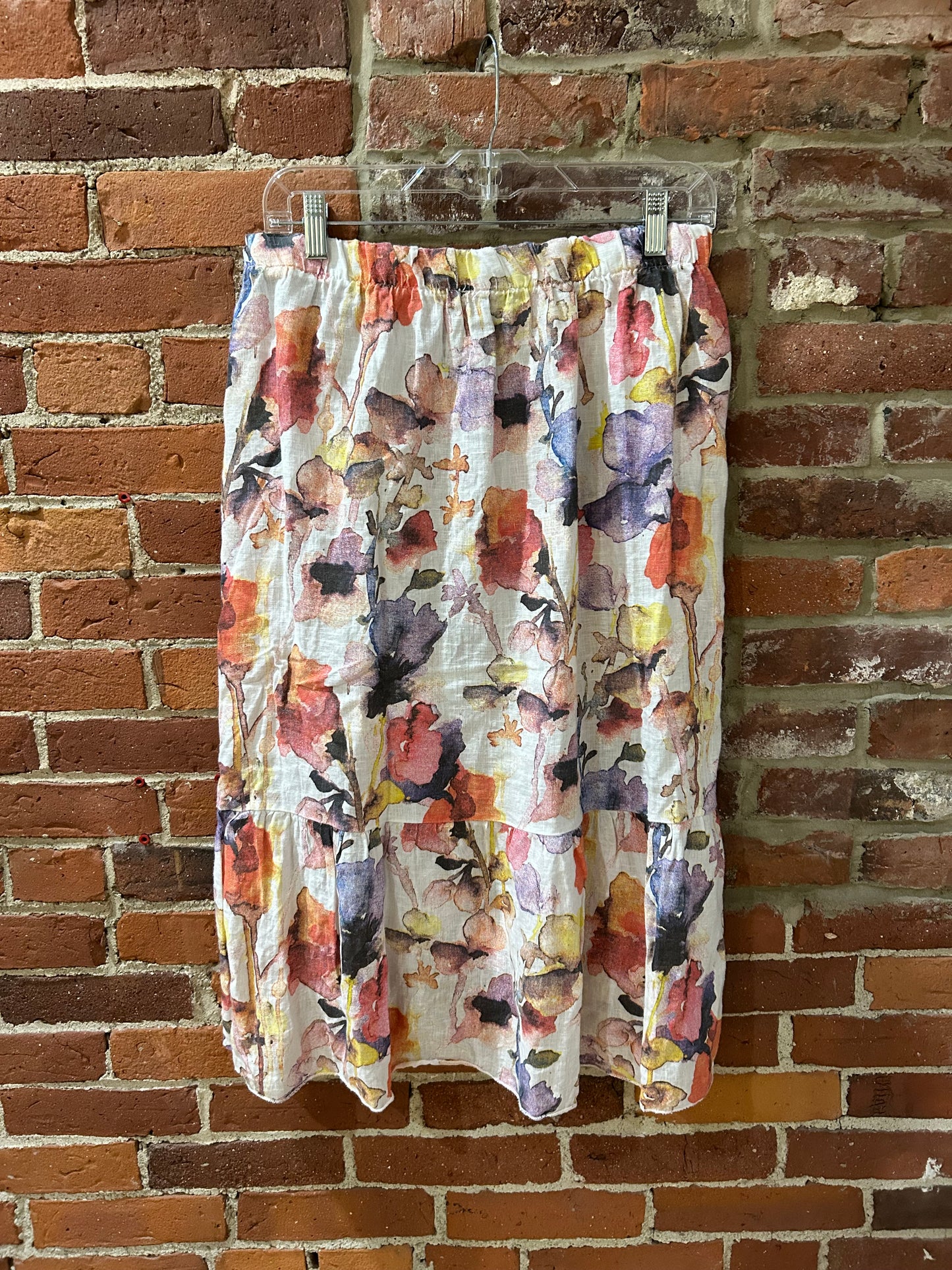 Side-tie floral skirt