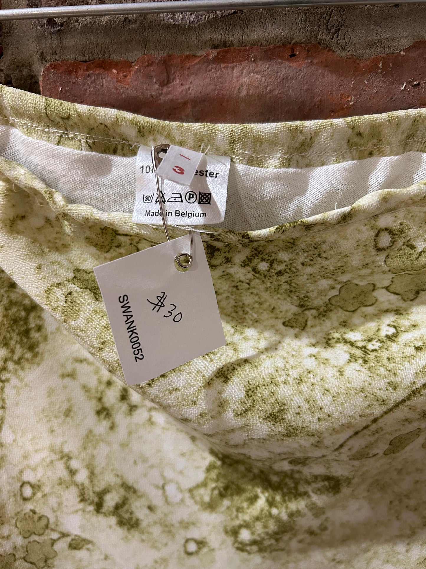 Moss green silk skirt