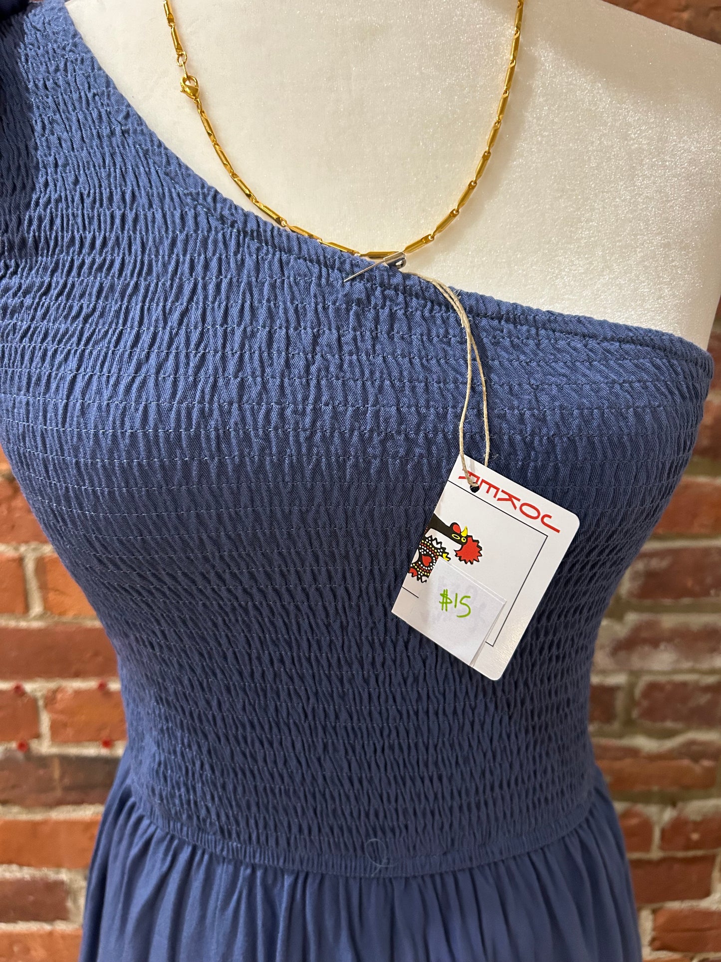 One-shoulder smock sundress