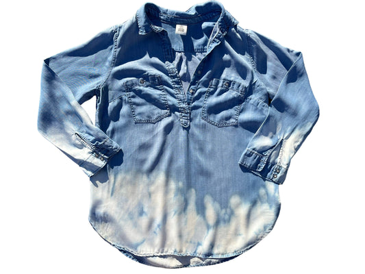 Bleached Denim Collared Shirt