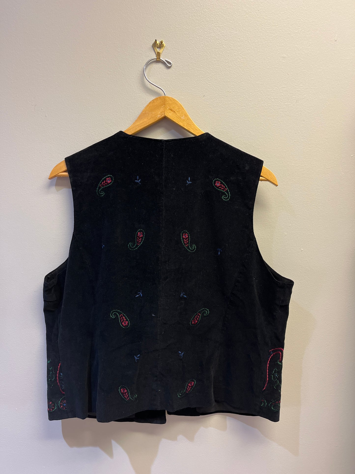 Black Velvet Paisley Vest