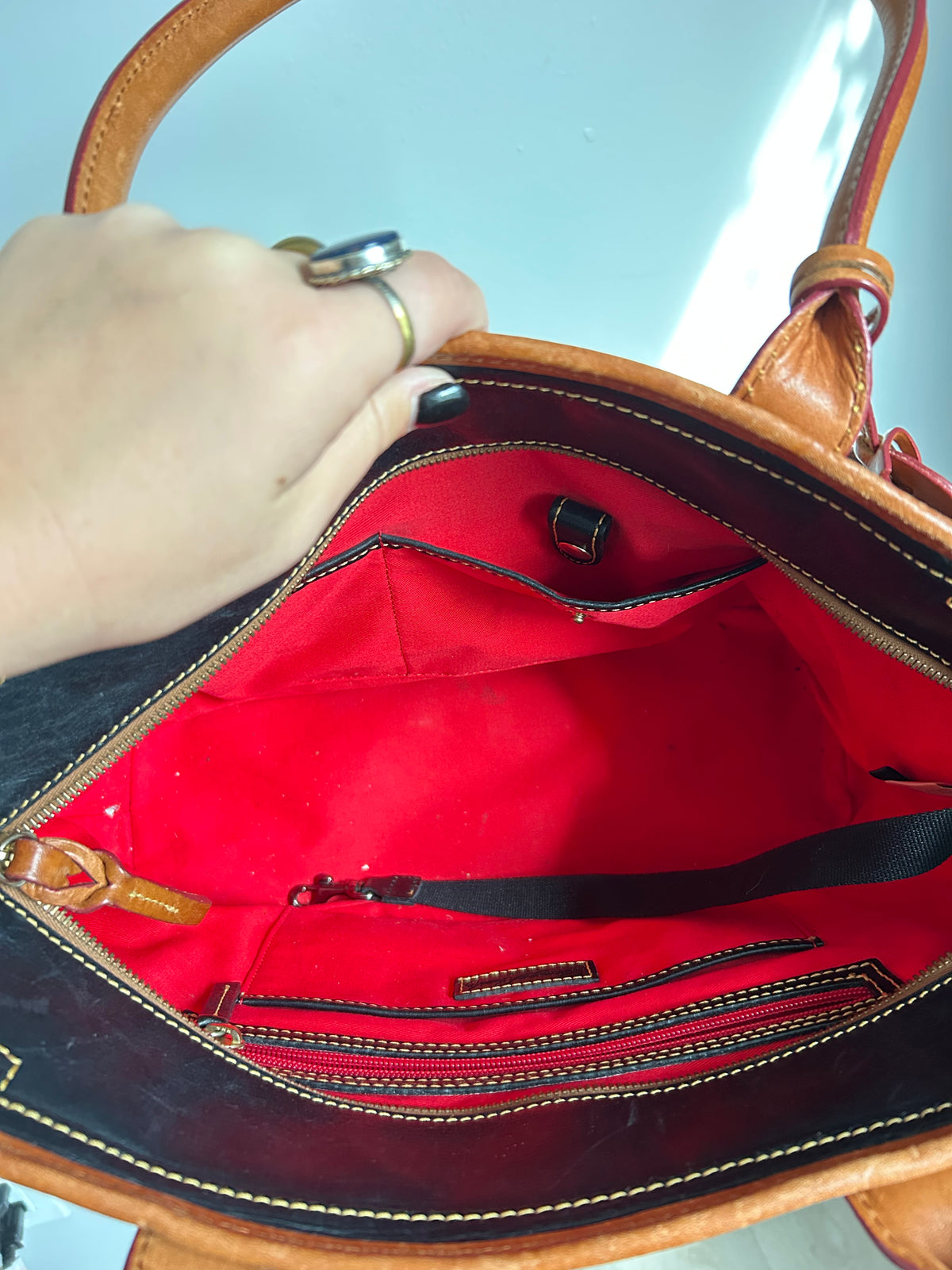 Dooney & Bourke Saffiano Tassel Bucket Tote Bag
