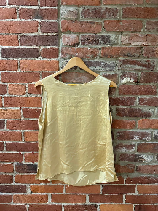 100% Silk Vintage Yellow Top