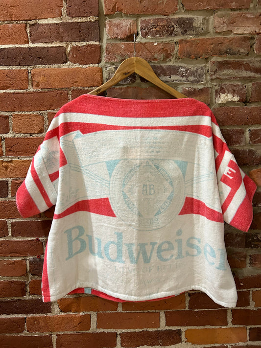 Upcycled Budweiser Towel Poncho