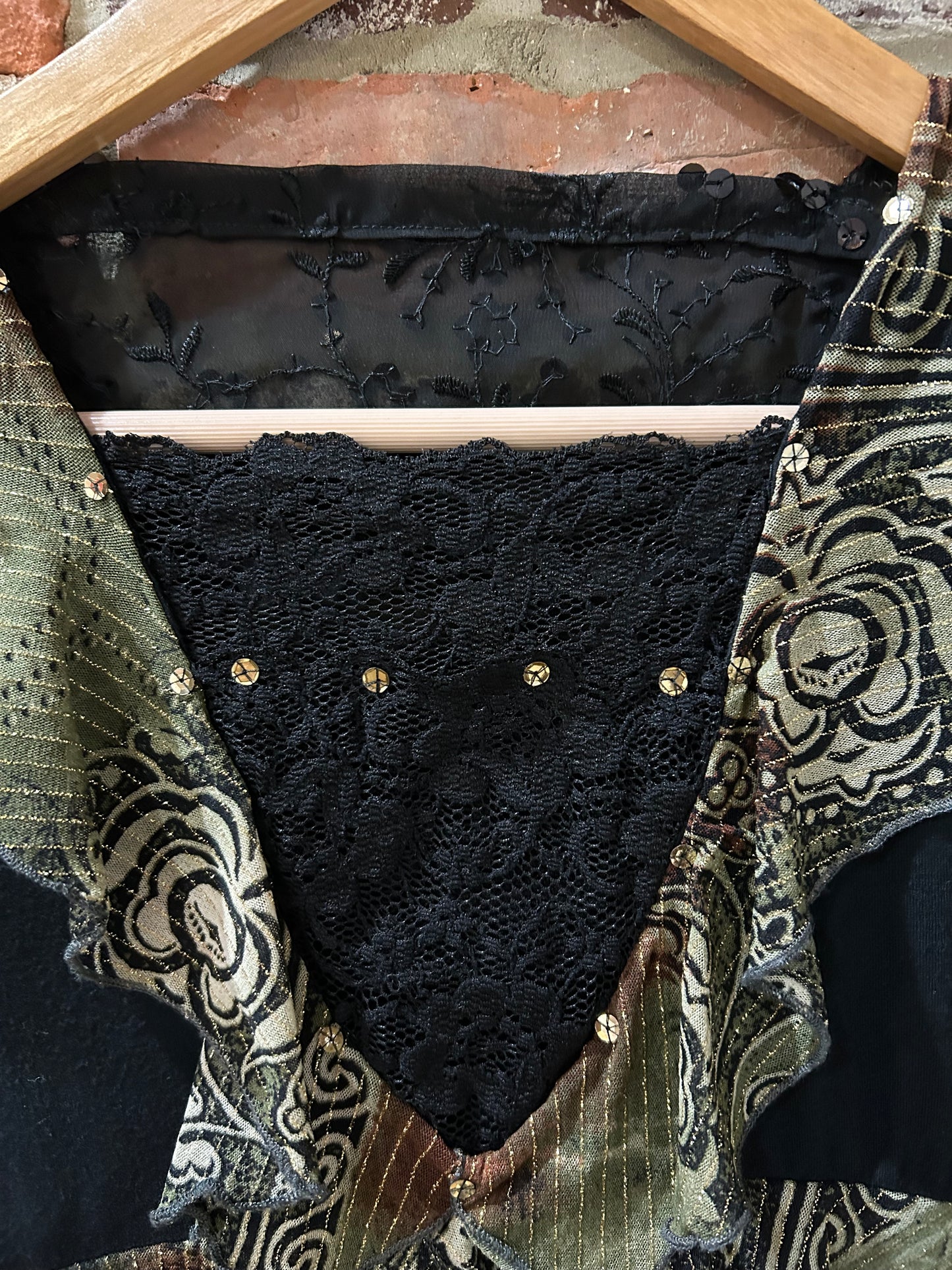 Sheer, lacey long-sleeve